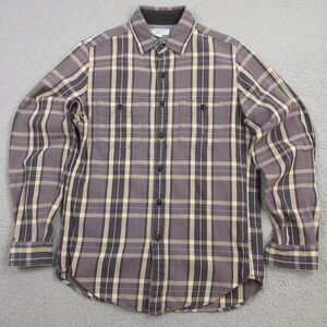 Wallace & Barnes J.CREW Mens Flannel Button Up Shirt size‎ S Gray Plaid Cotton